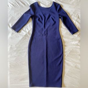 Express | Ribbed Midi Dress | S | Blue